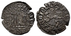 Reino de Castilla y León. Enrique III (1390-1406). Novén. Toledo. (Bautista-781.1). Ve. 0,83 g. T bajo el castillo y roeles a los lados. MBC. Est...25...