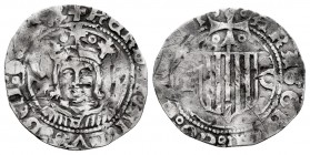 Fernando II (1479-1516). 1/2 real. Zaragoza. (Cru C.G-5025). (Cru V.S-1305). Ag. 1,27 g. Golpes. BC+. Est...35,00.
