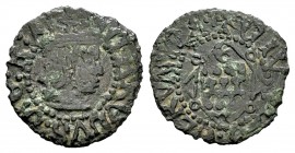 Carlos I (1516-1556). Diner. Gerona. (Cal-6). Ae. 0,62 g. Busto a derecha. G sobre escudo. MBC. Est...25,00.