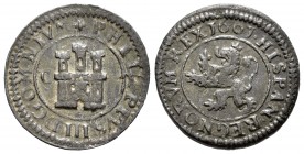 Felipe III (1598-1621). 1 maravedí. 1601. Segovia. C. (Cal-182). (Jarabo-Sanahuja-C39). Ae. 3,23 g. Sin indicación de ceca ni de valor. Escasa. MBC. E...