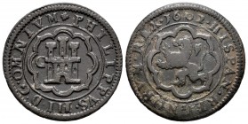 Felipe III (1598-1621). 4 maravedís. 1602. Segovia. C. (Cal-255). (Jarabo-Sanahuja-C40). Ae. 6,45 g. MBC+. Est...40,00.