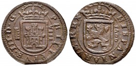 Felipe III (1598-1621). 8 maravedís. 1600. Segovia. (Jarabo-Sanahuja-página 178). Ae. 6,95 g. Falsa de época. Fecha imposible. MBC+. Est...35,00.