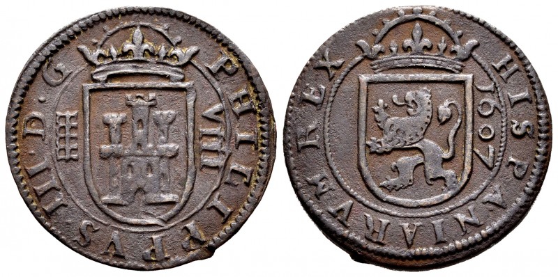 Felipe III (1598-1621). 8 maravedís. 1607. Segovia. (Cal-331). (Jarabo-Sanahuja-...