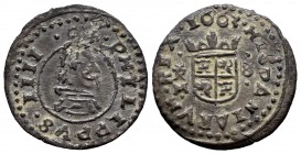 Felipe IV (1621-1665). 8 maravedís. 1663. Trujillo. M. (Cal-429). (Jarabo-Sanahuja-M736). Ae. 1,80 g. MBC. Est...20,00.