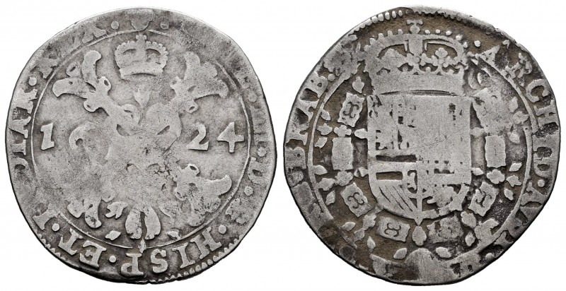 Felipe IV (1621-1665). 1/4 patagón. 1624. (Vanhoudt-647 BS). (Vti-759). Ag. 6,54...