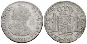 Carlos III (1759-1788). 4 reales. 1783. México. FF. (Cal-896). Ag. 13,16 g. BC/BC+. Est...60,00.