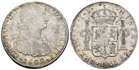 Carlos IV (1788-1808). 8 reales. 1802. Lima. IJ. (Cal-920). Ag. 27,02 g. MBC/MBC-. Est...50,00.