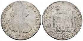 Carlos IV (1788-1808). 8 reales. 1792. México. FM. (Cal-954). Ag. 26,88 g. BC+. Est...35,00.