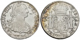 Carlos IV (1788-1808). 8 reales. 1794. México. FM. (Cal-956). Ag. 26,80 g. BC+. Est...35,00.