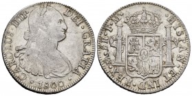 Carlos IV (1788-1808). 8 reales. 1800. México. FM. (Cal-965). Ag. 27,02 g. MBC-. Est...40,00.
