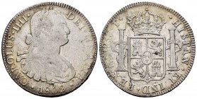 Carlos IV (1788-1808). 8 reales. 1802. México. FT. (Cal-975). Ag. 26,89 g. MBC-/MBC. Est...40,00.