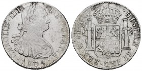 Carlos IV (1788-1808). 8 reales. 1804. México. TH. (Cal-980). Ag. 26,80 g. MBC-/MBC. Est...45,00.