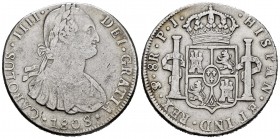 Carlos IV (1788-1808). 8 reales. 1808. Potosí. PJ. (Cal-1014). Ag. 26,85 g. BC+. Est...35,00.