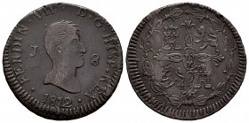 Fernando VII (1808-1833). 8 maravedís. 1812. Jubia. (Cal-190). Ae. 9,95 g. MBC-. Est...30,00.