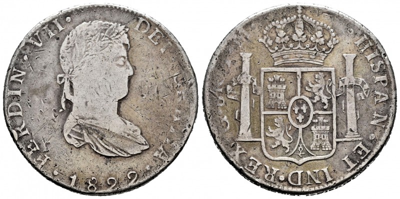 Fernando VII (1808-1833). 8 reales. 1822. Guanajuato. JM. (Cal-1218). Ag. 26,67 ...