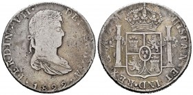 Fernando VII (1808-1833). 8 reales. 1822. Guanajuato. JM. (Cal-1218). Ag. 26,67 g. MBC-. Est...75,00.