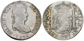Fernando VII (1808-1833). 8 reales. 1816/5. México. JJ. (Cal-1330). Ag. 26,90 g. MBC-. Est...50,00.