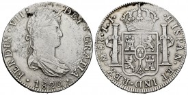 Fernando VII (1808-1833). 8 reales. 1820. México. JJ. (Cal-1336). Ag. 26,76 g. Oxidaciones superficiales limpiadas. MBC-/MBC. Est...40,00.