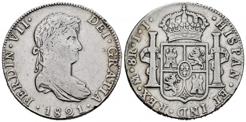 Fernando VII (1808-1833). 8 reales. 1821. México. JJ. (Cal-1337). Ag. 26,87 g. B...