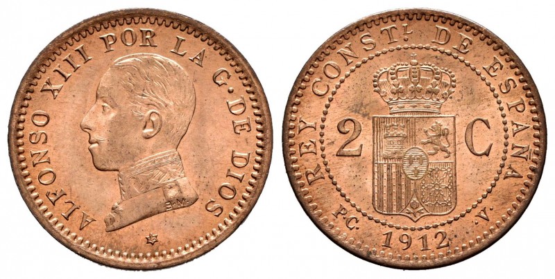 Alfonso XIII (1886-1931). 2 céntimos. 1912*12. Madrid. PCV. (Cal-15). Ae. 2,01 g...