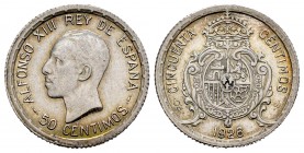 Alfonso XIII (1886-1931). 50 céntimos. 1926. Madrid. PCS. (Cal-50). Ag. 2,50 g. EBC. Est...15,00.