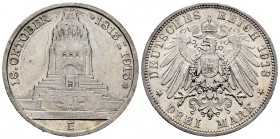Alemania. Saxony. Friedrich August III. 3 mark. 1913. Muldenhutten. E. (Km-1275). Ag. 16,68 g. Brillo original. EBC. Est...30,00.