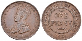 Australia. 1 penny. 1926. Sidney. (Km-23). Ae. 9,16 g. Escasa. EBC. Est...50,00.