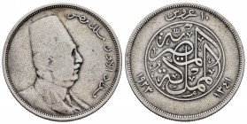Egipto. Fuad I. 5 piastre. 1341 H (1923). (Km-336). Ag. 13,50 g. MBC-. Est...18,00.