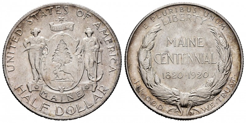 Estados Unidos. 1/2 dollar. 1920. (Km-146). Ag. 12,46 g. Muy escasa. EBC+. Est.....