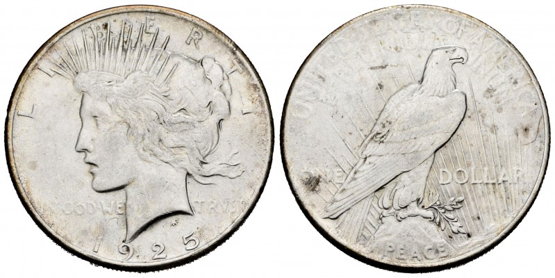 Estados Unidos. 1 dollar. 1925. Philadelphia. (Km-150). Ag. 26,71 g. MBC+. Est.....