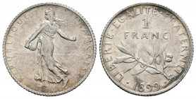 Francia. 1 franco. 1899. (Km-844.1). Ag. 4,97 g. EBC-. Est...18,00.