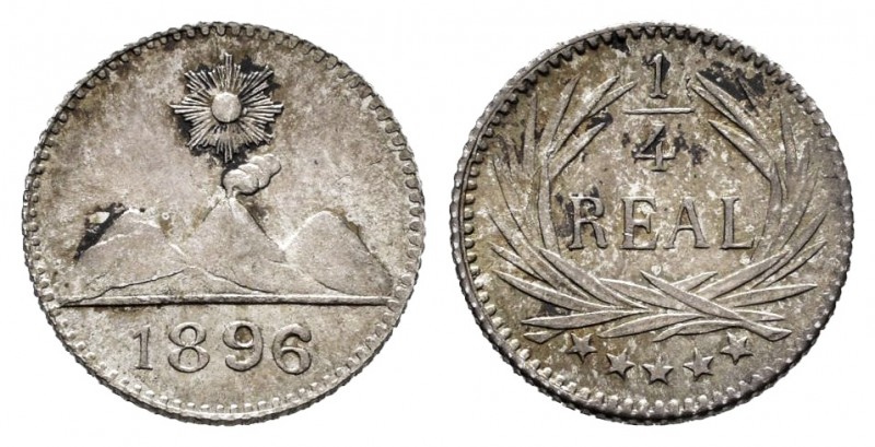 Guatemala. 1/4 real. 1896. (Km-162). Ag. 0,78 g. SC-. Est...20,00.