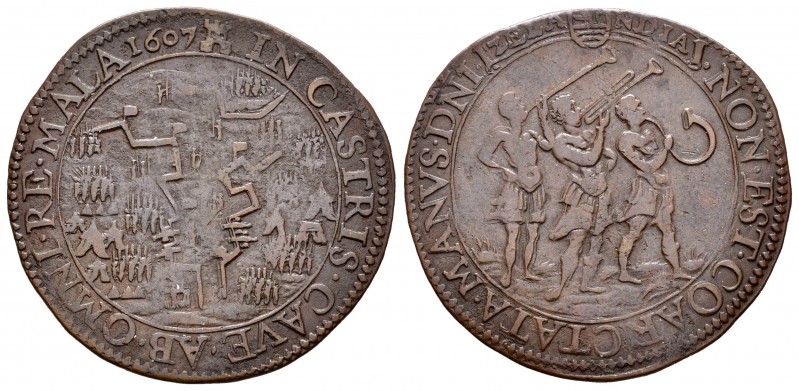 Países Bajos. Jetón. 1607. Zeeland. (Dugn-3620). Ae. 5,58 g. Conferencia de Paz ...