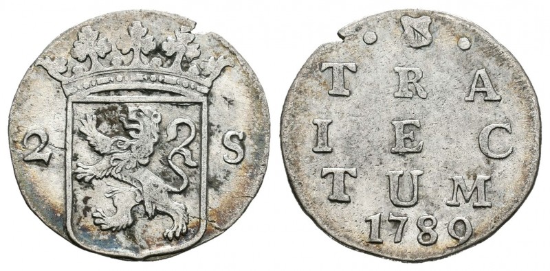 Holanda. Utrecht. 2 stuivers. 1789. (Km-112). Ag. 1,48 g. MBC+. Est...20,00.