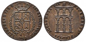 Isabel II (1833-1868). Medalla de mayoría de edad. 1843. Segovia. (H-15). Ae. 4,81 g. MBC+. Est...30,00.