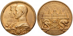 Alfonso XIII (1886-1931). Medalla. 1929. Barcelona. 72,27 g. Exposición internacional de Barcelona. El arte en españa. Palacio real. Grabador E. Avisó...