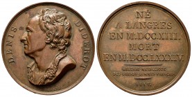 Francia. Medalla. 1817. Anv.: Denis Diderot. Ae. 39,05 g. Grandes hombres de Francia. 41mm. EBC-. Est...50,00.