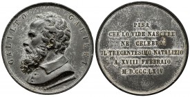 Italia. Medalla. 1864. Pisa. Pb. 68,72 g. Galileo Galileu, 300 aniversario de su nacimiento. 55mm. MBC+. Est...70,00.