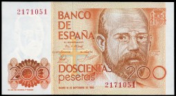 200 pesetas. 1980. Madrid. (Ed 2017-480). 16 de septiembre, Leopoldo Alas "Clarín". Sin serie. SC. Est...20,00.