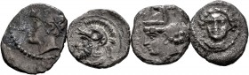 Lote de 4 monedas de Cilicia, Óbolos todos diferentes. (Sng Lev-230) (Sng Fr-257; 306; 429). Ag. A EXAMINAR. BC+/MBC. Est...160,00.