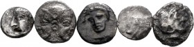 Lote de 4 monedas griegas a clasificar, Óbolos todos diferentes. Ag. A EXAMINAR. BC/MBC. Est...160,00.
