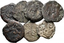 Lote de 7 monedas de Poncio Pilatos, Judaea. Prutah. Ae. A EXAMINAR. BC+/BC. Est...120,00.