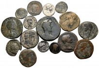 Lote de 17 piezas, 3 bronces ibéricos, 10 bronces romanos, 1 pieza griega, 1 denario romano, 2 antoninianos. A EXAMINAR. BC/BC+. Est...120,00.