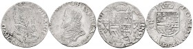 Felipe II (1556-1598). Lote de 2 piezas de 1/5 de escudo de Felipe II. A EXAMINAR. MBC-. Est...60,00.