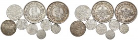 Lote de 9 monedas de plata de Marruecos. A EXAMINAR. Est...100,00.