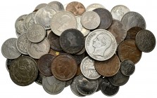 Conjunto de 73 monedas mundiales modernas, Canadá (3), España (28), Filipinas (2), Estados Unidos (17), Gran Bretaña (16) y México (7). Incluye alguna...