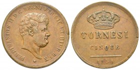 Italy, Napoli
Ferdinando II di Borbone, 1830-1859
5 Tornesi 1851, AE 15.18 g.
Ref : Pag. 372
Conservation : TTB