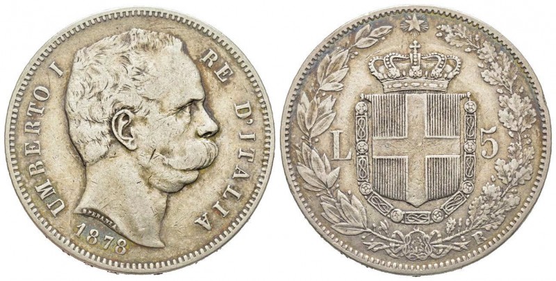 Italy
Umberto I 1878-1900
5 Lire, II tipo, Roma, 1878 R, AG 25 g.
Ref : MIR 1099...
