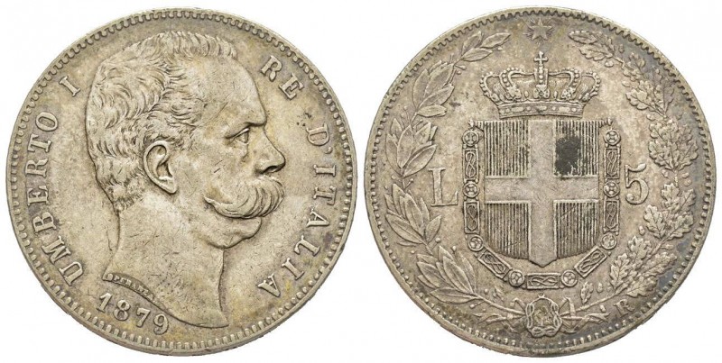 Italy
Umberto I 1878-1900
5 Lire, II tipo, Roma, 1879 R, AG 25 g.
Ref : MIR 1100...