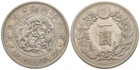 Japan, Mutsuhito
Meiji 1868-1912 
Yen, 1881, Year 14, AG 26.90 g.
Ref : Y#A25.1
Conservation : TTB/SUP